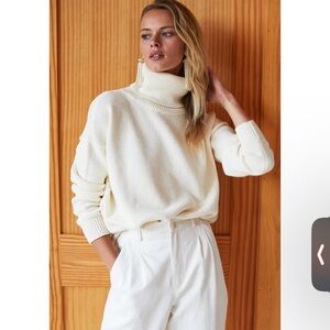 Emerson Fry CAROLYN TURTLENECK SWEATER - IVORY ORGANIC
